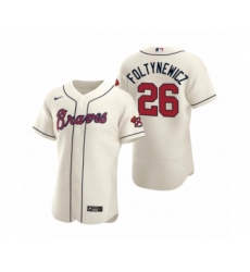 Men's Atlanta Braves #26 Mike Foltynewicz Nike Cream Authentic 2020 Alternate Jersey