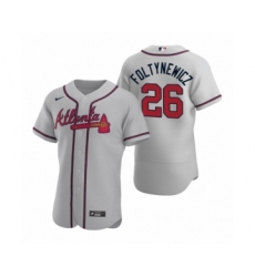 Men's Atlanta Braves #26 Mike Foltynewicz Nike Gray Authentic 2020 Road Jersey