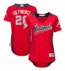 Women's Majestic Atlanta Braves #26 Mike Foltynewicz Game Red National League 2018 MLB All-Star MLB Jersey