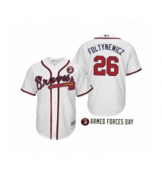 Youth 2019 Armed Forces Day Mike Foltynewicz #26 Atlanta Braves White Jersey