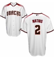 Men's Majestic Arizona Diamondbacks #2 Jeff Mathis Replica White Home Cool Base MLB Jersey