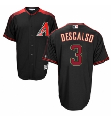Men's Majestic Arizona Diamondbacks #3 Daniel Descalso Authentic Black/Brick Alternate Home Cool Base MLB Jersey