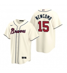 Men's Nike Atlanta Braves #15 Sean Newcomb Cream Alternate Stitched Baseball Jersey
