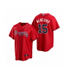 Women Atlanta Braves #15 Sean Newcomb Nike Red 2020 Replica Alternate Jersey