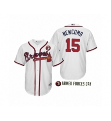 Youth 2019 Armed Forces Day Sean Newcomb #15 Atlanta Braves White Jersey