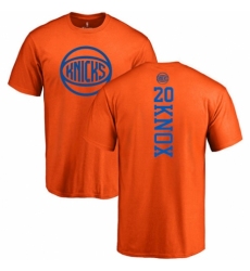 NBA Nike New York Knicks #20 Kevin Knox Orange One Color Backer T-Shirt