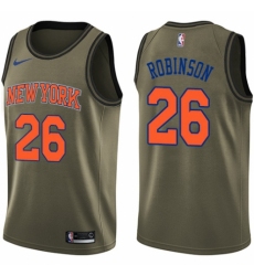 Youth Nike New York Knicks #26 Mitchell Robinson Swingman Green Salute to Service NBA Jersey