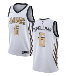 Men's Nike Atlanta Hawks #6 Omari Spellman Swingman White NBA Jersey - City Edition