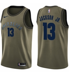 Men's Nike Memphis Grizzlies #13 Jaren Jackson Jr. Swingman Green Salute to Service NBA Jersey