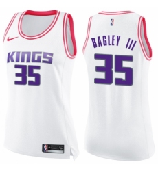 Women's Nike Sacramento Kings #35 Marvin Bagley III Swingman White/Pink Fashion NBA Jersey