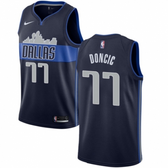 Men's Nike Dallas Mavericks #77 Luka Doncic Authentic Navy Blue NBA ...