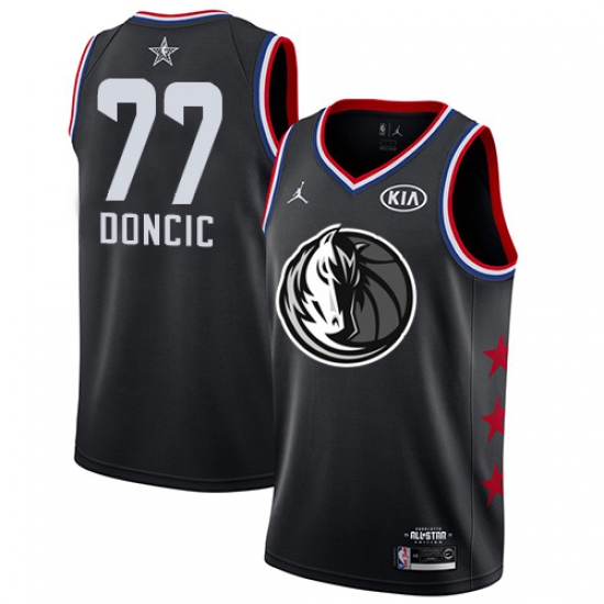 Youth Nike Dallas Mavericks #77 Luka Doncic Black Basketball Jordan ...