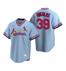 Men's Nike St. Louis Cardinals #39 Miles Mikolas Light Blue Cooperstown Collection Road Stitched Baseball Jersey