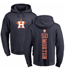 MLB Nike Houston Astros #50 Charlie Morton Navy Blue Backer Pullover Hoodie