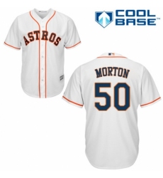 Youth Majestic Houston Astros #50 Charlie Morton Authentic White Home Cool Base MLB Jersey