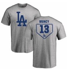 MLB Nike Los Angeles Dodgers #13 Max Muncy Gray RBI T-Shirt