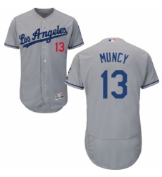 Men's Majestic Los Angeles Dodgers #13 Max Muncy Grey Road Flex Base Authentic Collection MLB Jersey