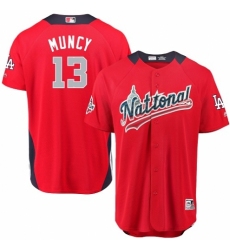 Youth Majestic Los Angeles Dodgers #13 Max Muncy Game Red National League 2018 MLB All-Star MLB Jersey