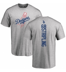 MLB Nike Los Angeles Dodgers #68 Ross Stripling Ash Backer T-Shirt