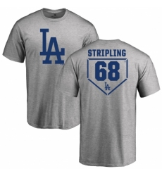 MLB Nike Los Angeles Dodgers #68 Ross Stripling Gray RBI T-Shirt