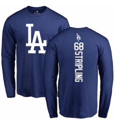 MLB Nike Los Angeles Dodgers #68 Ross Stripling Royal Blue Backer Long Sleeve T-Shirt