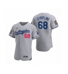 Men's Los Angeles Dodgers #68 Ross Stripling Nike Gray 2020 World Series Authentic Road Jersey