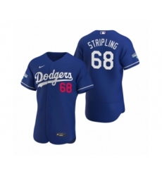 Men's Los Angeles Dodgers #68 Ross Stripling Royal 2020 World Series Champions Authentic Jersey