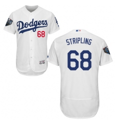 Men's Majestic Los Angeles Dodgers #68 Ross Stripling White Home Flex Base Authentic Collection 2018 World Series MLB Jersey