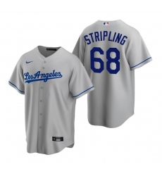 Men's Nike Los Angeles Dodgers #68 Ross Stripling Gray Road Stitched Baseball Jersey