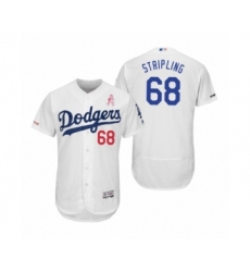 Men's Ross Stripling Los Angeles Dodgers #68 White 2019 Mothers Day Flex Base Home Jersey