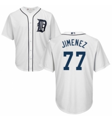 Youth Majestic Detroit Tigers #77 Joe Jimenez Replica White Home Cool Base MLB Jersey