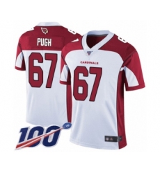 Men's Arizona Cardinals #67 Justin Pugh White Vapor Untouchable Limited Player 100th Season Football Jersey