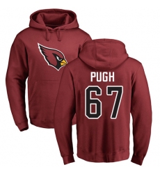 NFL Nike Arizona Cardinals #67 Justin Pugh Maroon Name & Number Logo Pullover Hoodie