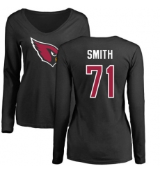 NFL Women's Nike Arizona Cardinals #71 Andre Smith Black Name & Number Logo Long Sleeve T-Shirt