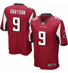 Men's Nike Atlanta Falcons #9 Garrett Grayson Game Red Team Color NFL Jersey
