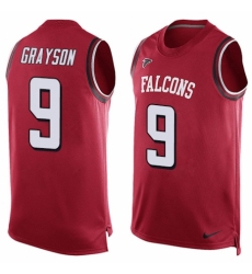 Men's Nike Atlanta Falcons #9 Garrett Grayson Limited Red Player Name & Number Tank Top NFL Jersey