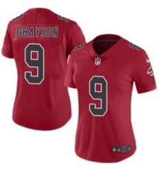 Women's Nike Atlanta Falcons #9 Garrett Grayson Limited Red Rush Vapor Untouchable NFL Jersey