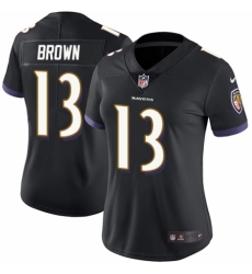 Women's Nike Baltimore Ravens #13 John Brown Black Alternate Vapor Untouchable Elite Player NFL Jersey