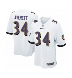 Men's Baltimore Ravens #34 Anthony Averett Game White Football Jersey
