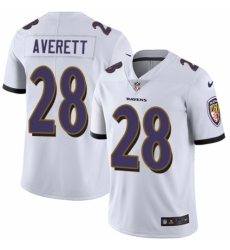 Men's Nike Baltimore Ravens #28 Anthony Averett White Vapor Untouchable Limited Player NFL Jersey
