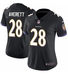 Women's Nike Baltimore Ravens #28 Anthony Averett Black Alternate Vapor Untouchable Elite Player NFL Jersey