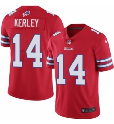 Men's Nike Buffalo Bills #14 Jeremy Kerley Limited Red Rush Vapor Untouchable NFL Jersey