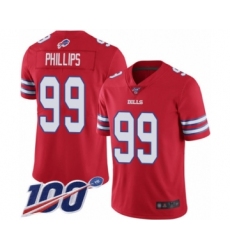 Men's Buffalo Bills #99 Harrison Phillips Limited Red Rush Vapor Untouchable 100th Season Football Jersey