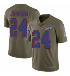 Men's Nike Buffalo Bills #24 Taron Johnson Limited Olive 2017 Salute to Service NFL Jersey