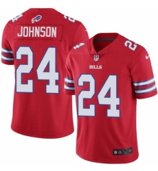 Men's Nike Buffalo Bills #24 Taron Johnson Limited Red Rush Vapor Untouchable NFL Jersey