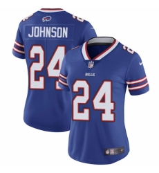 Women's Nike Buffalo Bills #24 Taron Johnson Royal Blue Team Color Vapor Untouchable Limited Player NFL Jersey