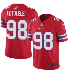 Men's Nike Buffalo Bills #98 Star Lotulelei Elite Red Rush Vapor Untouchable NFL Jersey