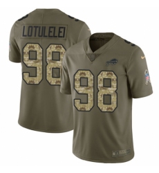 Youth Nike Buffalo Bills #98 Star Lotulelei Limited Olive/Camo 2017 Salute to Service NFL Jersey