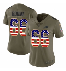 Women's Nike Buffalo Bills #66 Russell Bodine Limited Olive/USA Flag 2017 Salute to Service NFL Jersey
