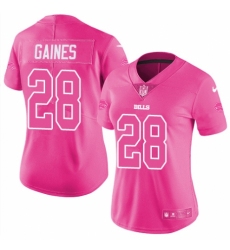 Women's Nike Buffalo Bills #28 Phillip Gaines Limited Pink Rush Fashion NFL Jersey